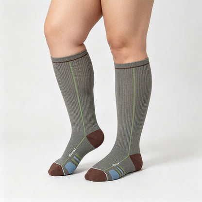 Plusock Burgundy Ribbed Compression Socks(2 Pairs) - Gray - EU35-39(US2-6) - image 5