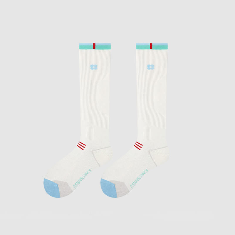 Plusock Varsity Stripe Compression Socks(2 Pairs) - White-A - EU35-39(US2-6) - image 6