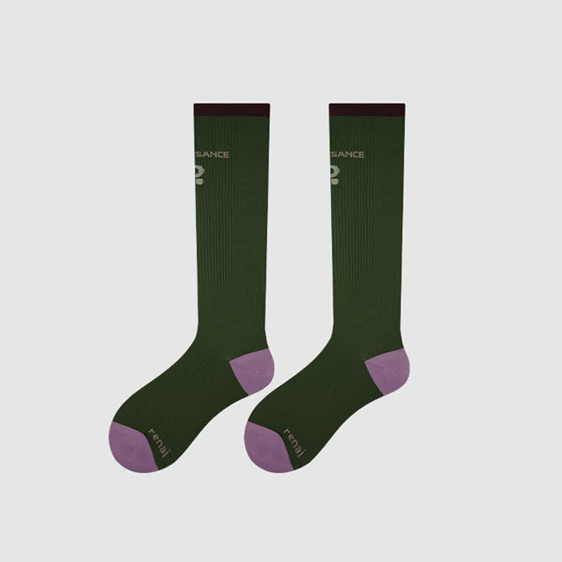 Plusock Varsity Stripe Compression Socks(2 Pairs) - Green - EU35-39(US2-6) - image 7