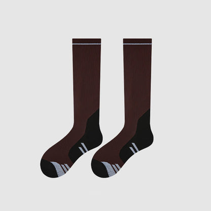 Plusock Varsity Stripe Compression Socks(2 Pairs) - Dark Brown - EU35-39(US2-6) - image 9