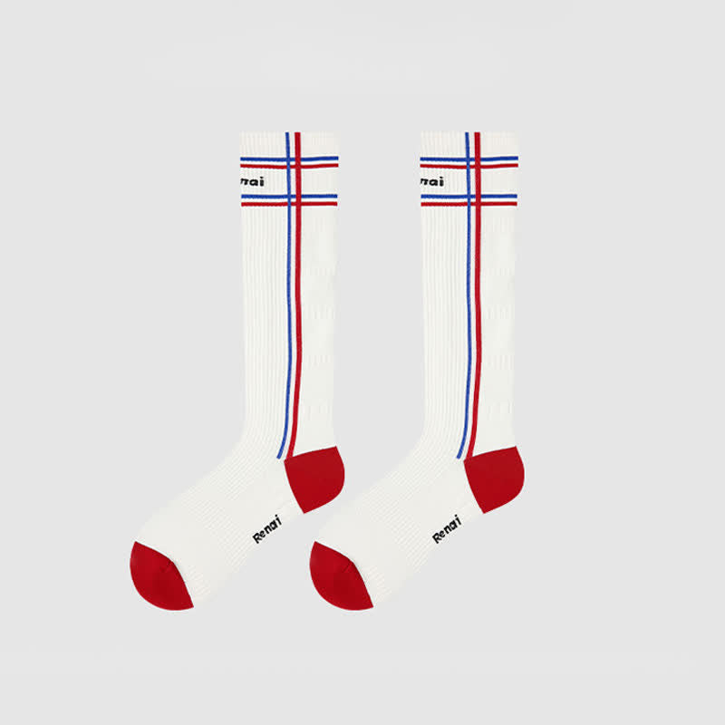 Plusock Varsity Stripe Compression Socks(2 Pairs) - White-B - EU35-39(US2-6) - image 8