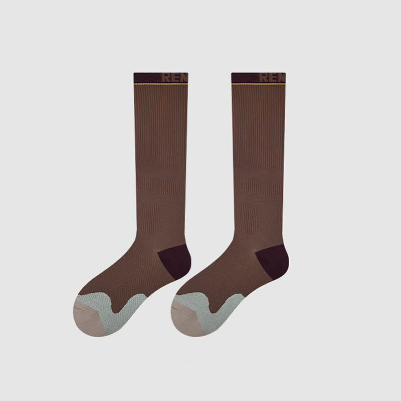 Plusock Varsity Stripe Compression Socks(2 Pairs) - Brown - EU35-39(US2-6) - image 11
