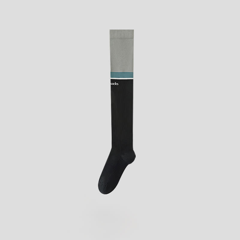 Plusock Plus Size Colorblock Ribbed Thigh High Compression Socks - image 5
