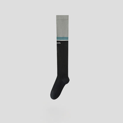 Plusock Plus Size Colorblock Ribbed Thigh High Compression Socks - image 5