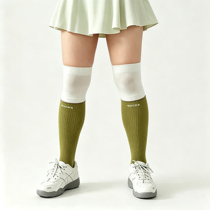 Plusock Plus Size Colorblock Ribbed Thigh High Compression Socks - image 2