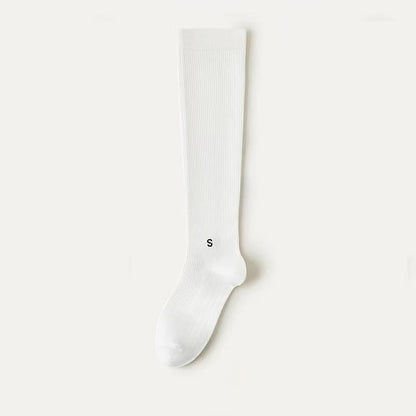 Plusock Plus Size White Ribbed Compression Socks(4 Pairs) - White - EU36-41(US3-7.5) - image 6
