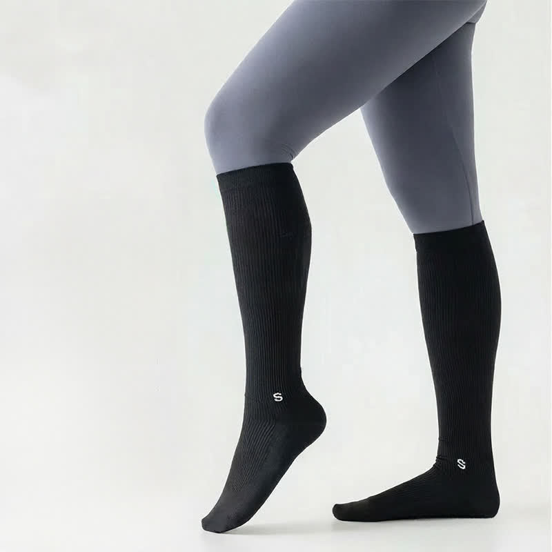 Plusock Plus Size White Ribbed Compression Socks(4 Pairs) - image 3