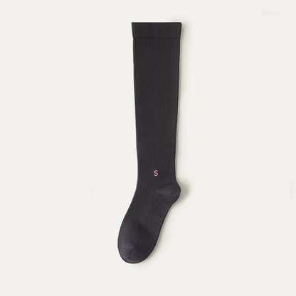Plusock Plus Size White Ribbed Compression Socks(4 Pairs) - Gray - EU36-41(US3-7.5) - image 11