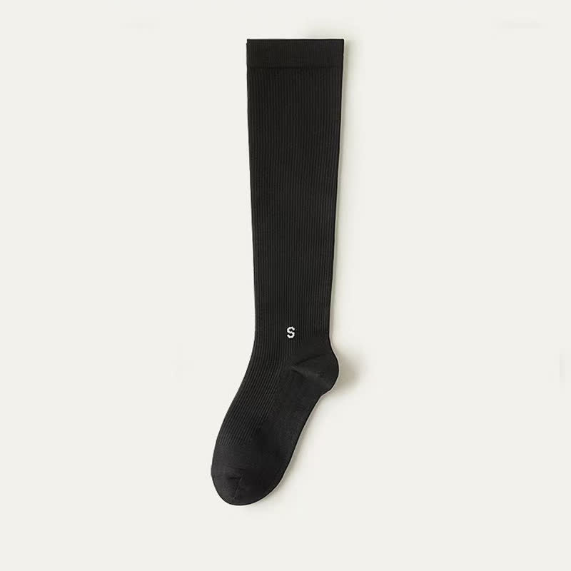 Plusock Plus Size White Ribbed Compression Socks(4 Pairs) - Black - EU36-41(US3-7.5) - image 10