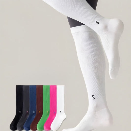 Plusock Plus Size White Ribbed Compression Socks(4 Pairs) - image 0