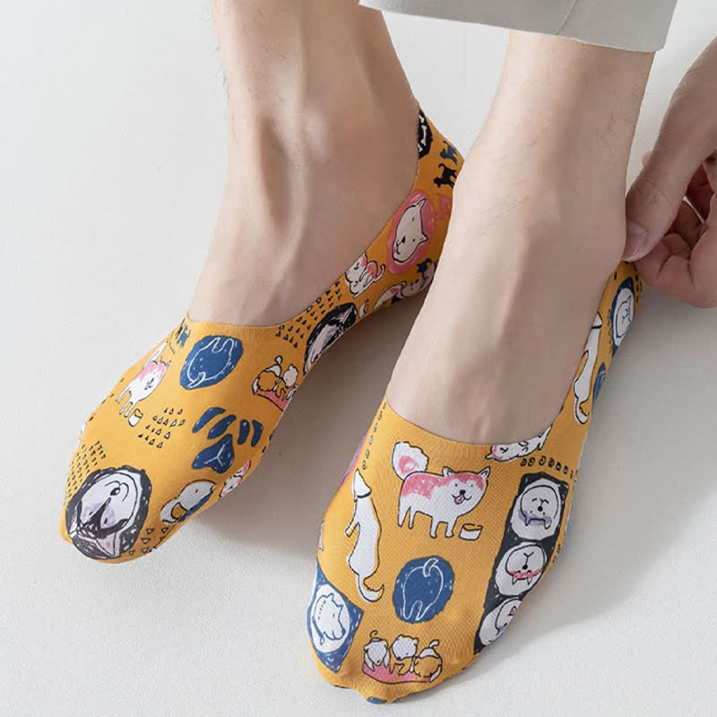 Plusock Playful Cartoon Animal Print No Show Socks(7 Pairs) - image 1