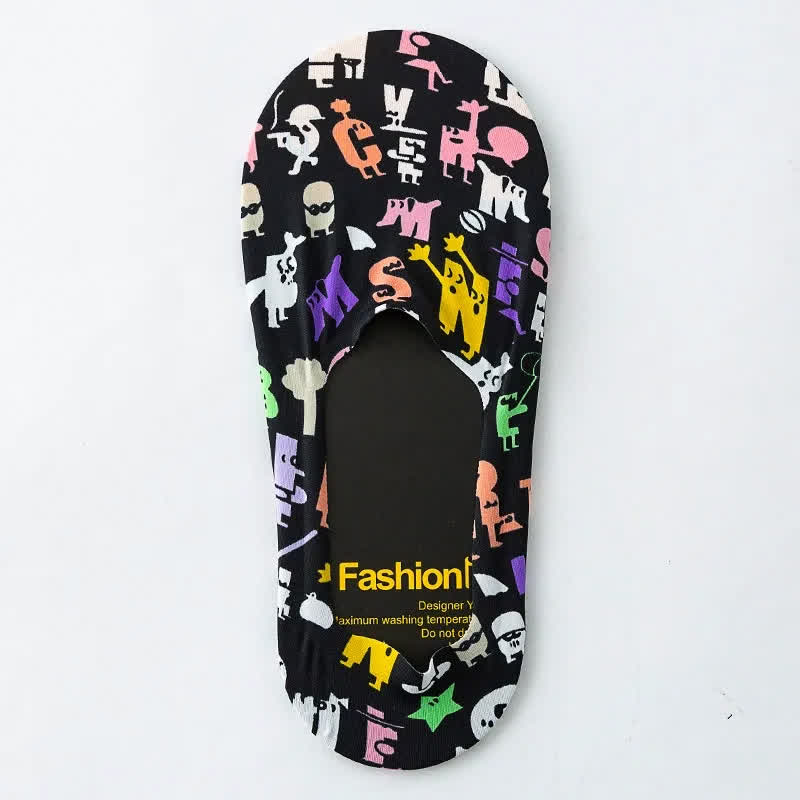 Plusock Playful Cartoon Animal Print No Show Socks(7 Pairs) - B - EU39-44(US6-10) - image 9