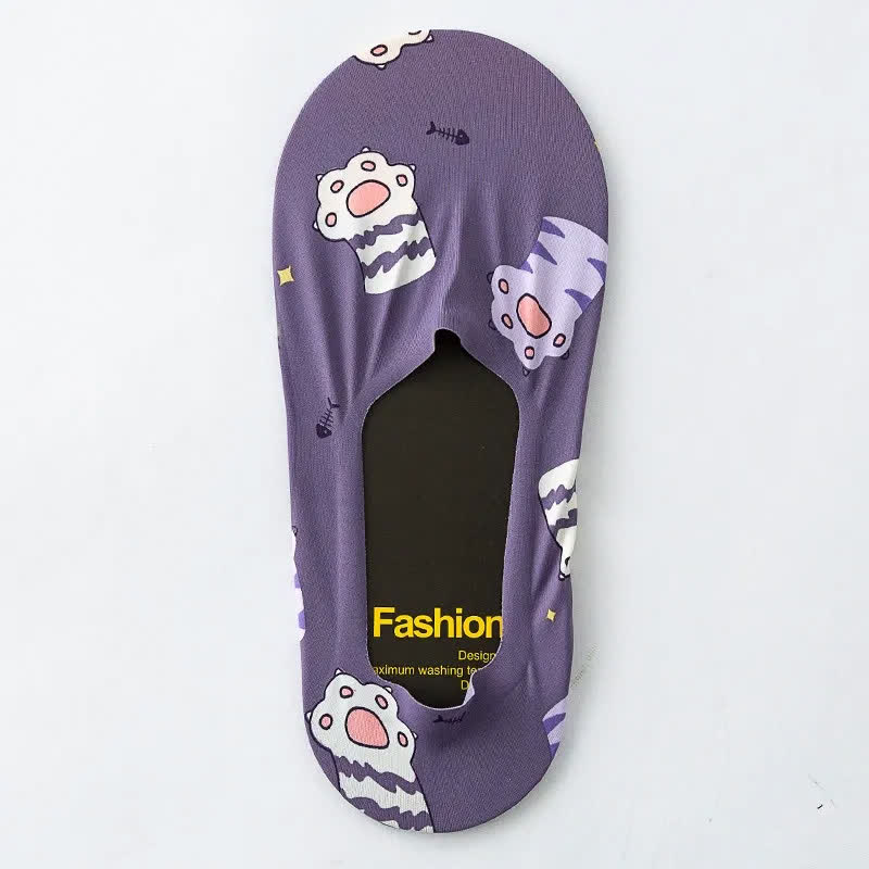Plusock Playful Cartoon Animal Print No Show Socks(7 Pairs) - C - EU39-44(US6-10) - image 7