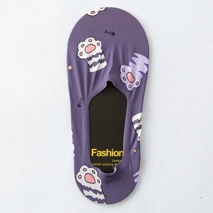 Plusock Playful Cartoon Animal Print No Show Socks(7 Pairs) - C - EU39-44(US6-10) - image 7