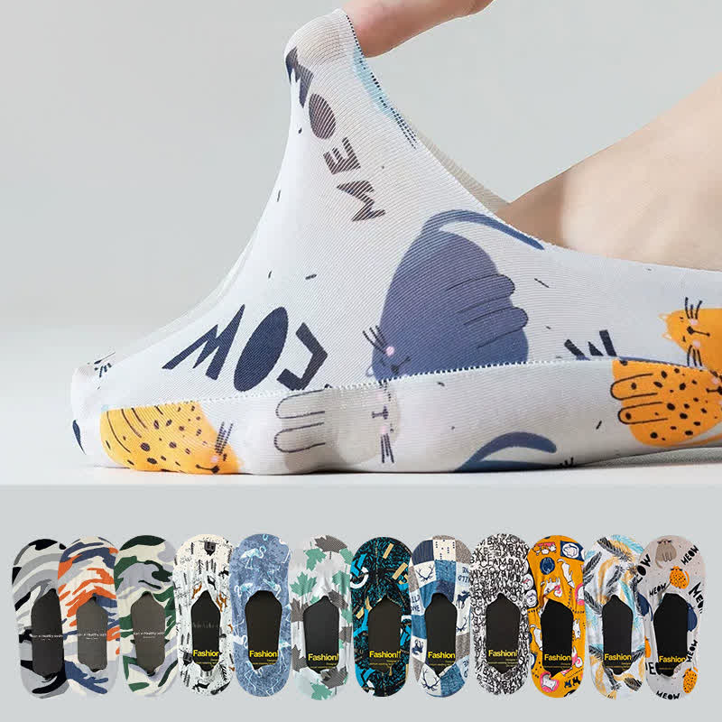 Plusock Graffiti No Show Socks(7 Pairs) - Multicolor-B - EU39-44(US6-10) - image 0