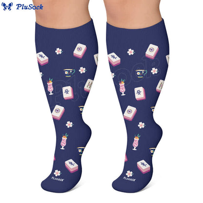 Plusock Plus Size Mahjong Inspired Compression Socks - image 9