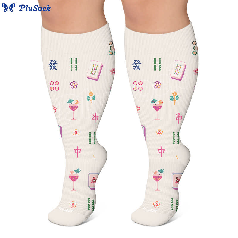 Plusock Plus Size Mahjong Inspired Compression Socks - image 7