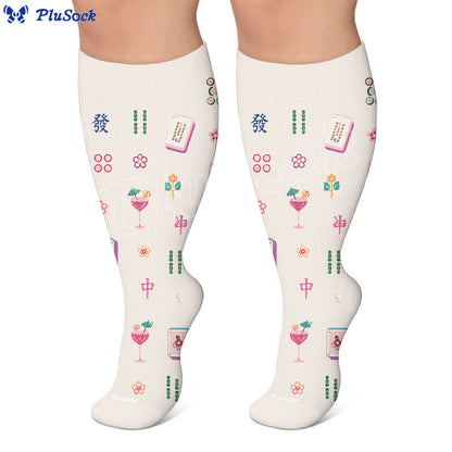 Plusock Plus Size Mahjong Inspired Compression Socks - image 7