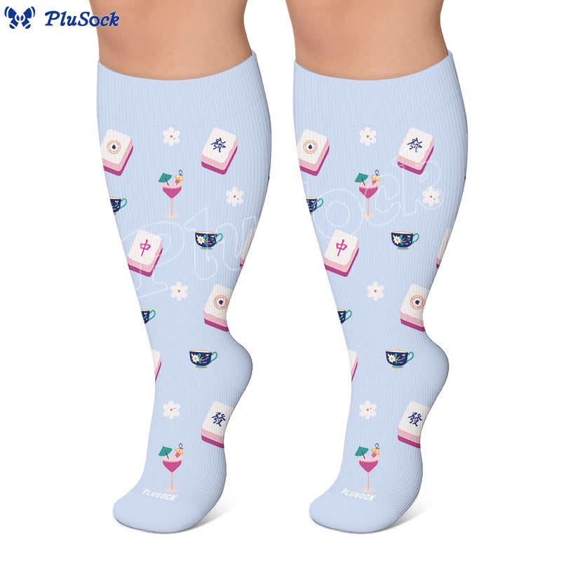 Plusock Plus Size Mahjong Inspired Compression Socks - image 5