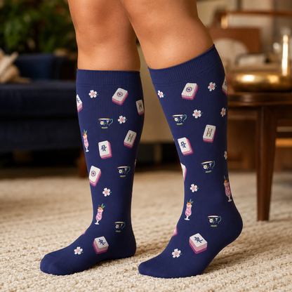 Plusock Plus Size Mahjong Inspired Compression Socks - image 3