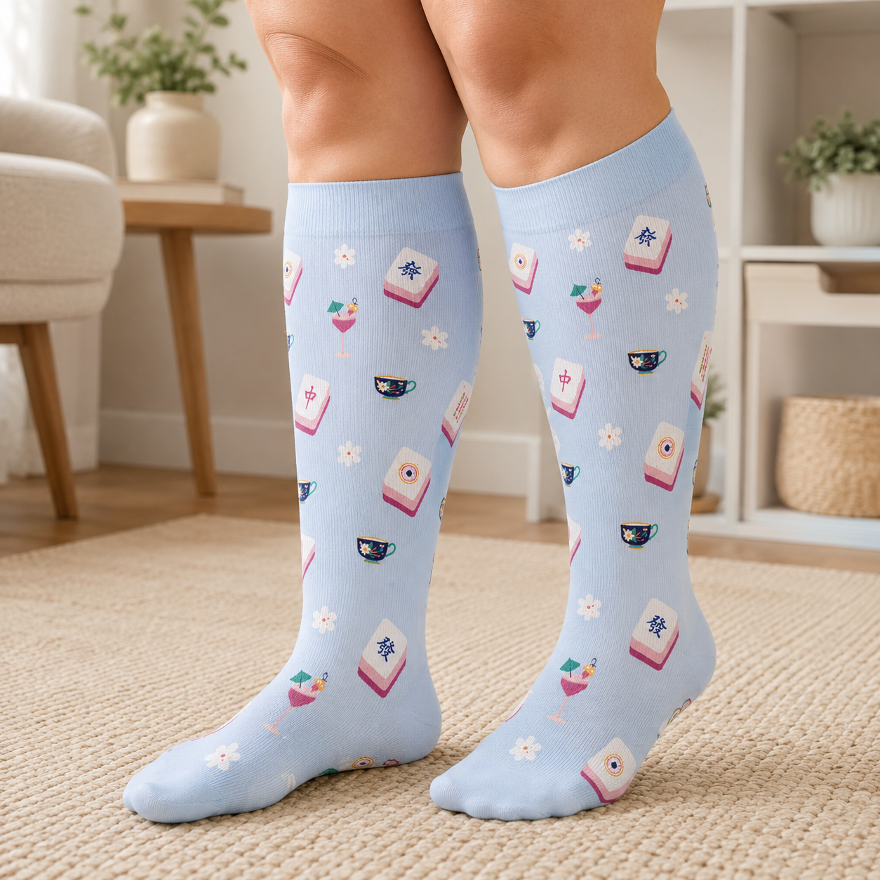 Plusock Plus Size Mahjong Inspired Compression Socks - image 1