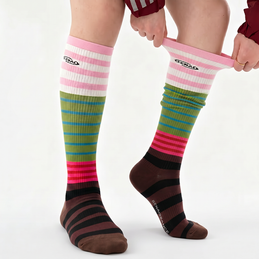 Plusock Colorblock Stripe Compression Socks(2 Pairs) - image 0