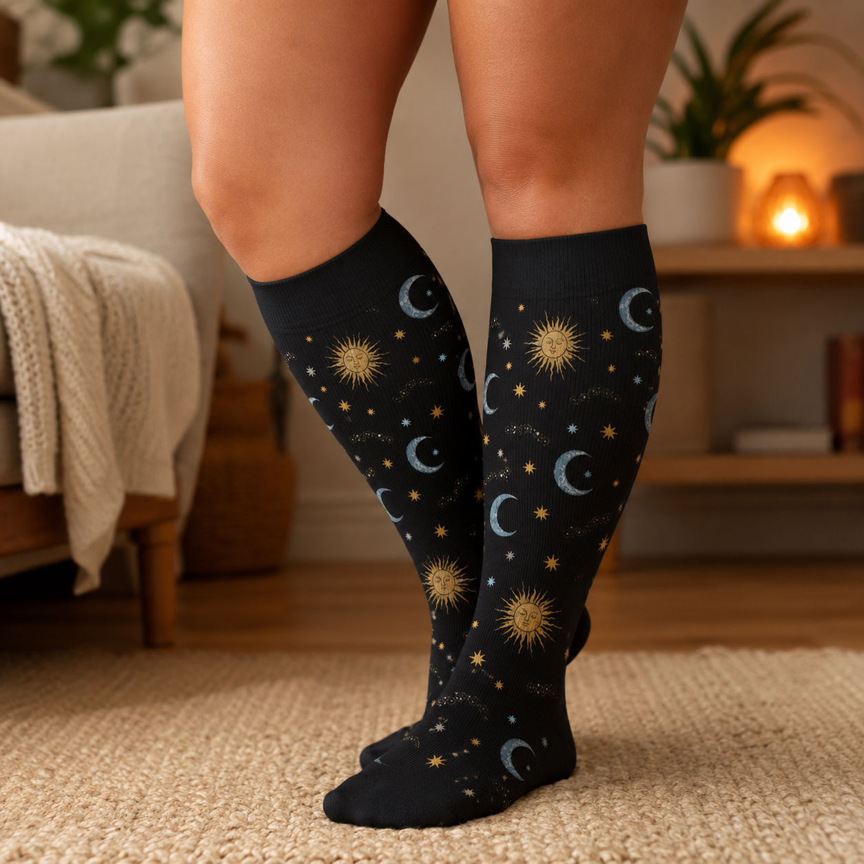 Plusock Plus Size Celestial Knit Compression Socks - image 1