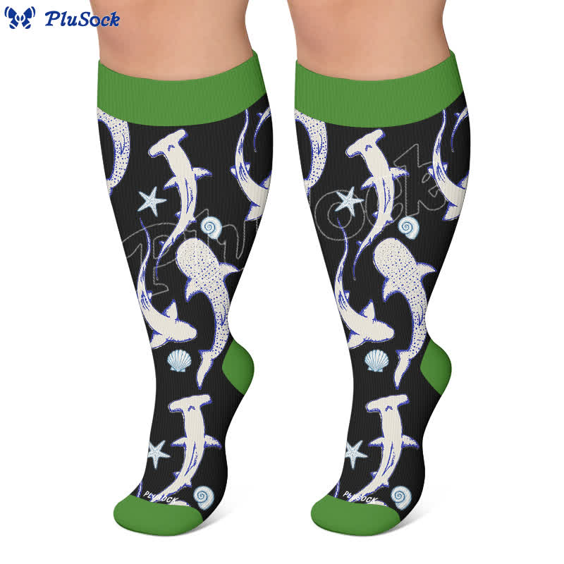Plusock Plus Size Ocean Cartoon Compression Socks - image 5