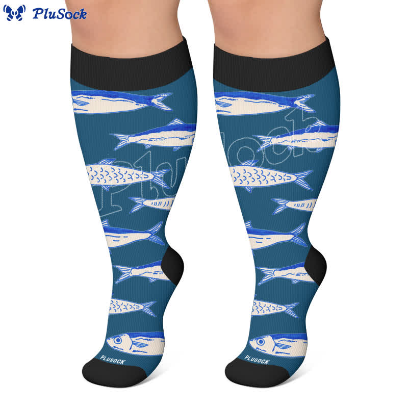 Plusock Plus Size Ocean Cartoon Compression Socks - image 7