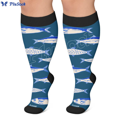 Plusock Plus Size Ocean Cartoon Compression Socks - image 7