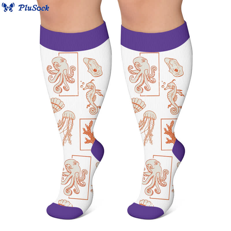 Plusock Plus Size Ocean Cartoon Compression Socks - image 6