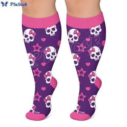 Plusock Plus Size Punk Skull Compression Socks - image 6