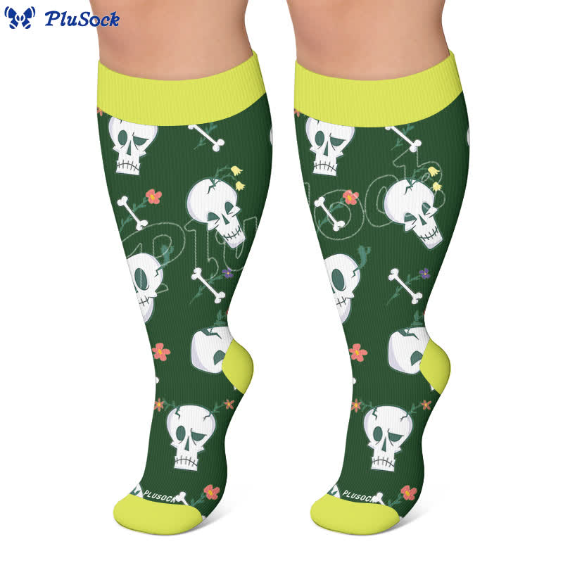 Plusock Plus Size Punk Skull Compression Socks - image 5