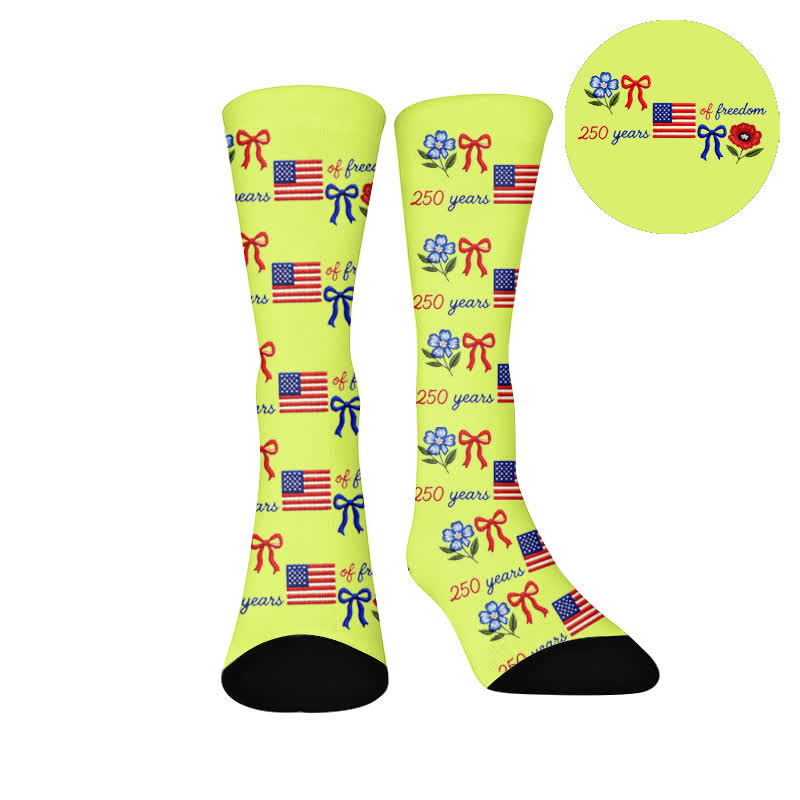 Plusock Flag letters Socks - Yellow(1 Pair) - EU37-44(US4-10) - image 9