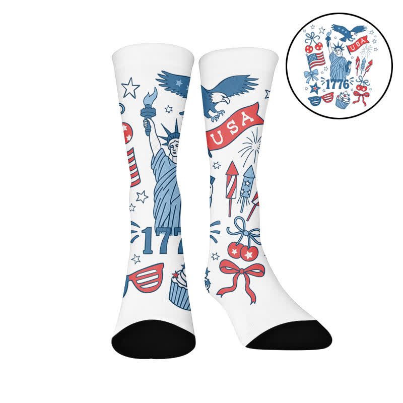 Plusock Flag letters Socks - White(1 Pair) - EU37-44(US4-10) - image 7