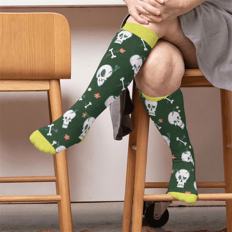 Plusock Plus Size Punk Skull Compression Socks - image 1