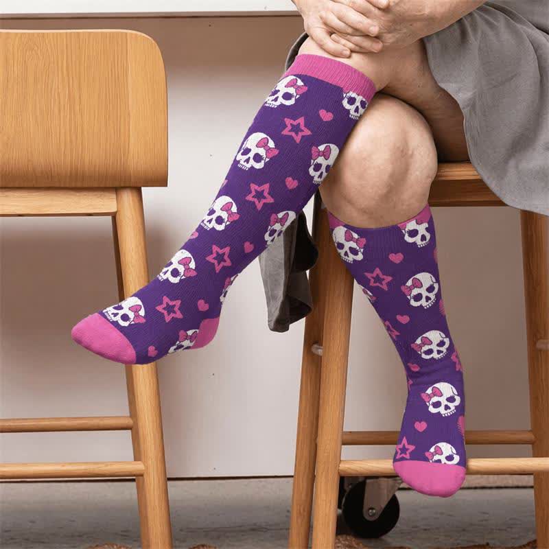 Plusock Plus Size Punk Skull Compression Socks - image 2