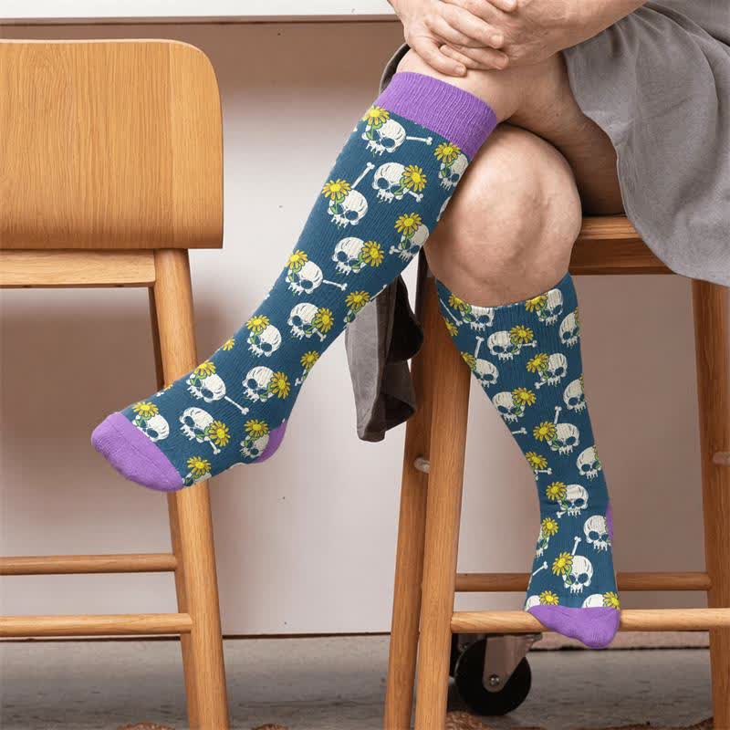 Plusock Plus Size Punk Skull Compression Socks - image 3