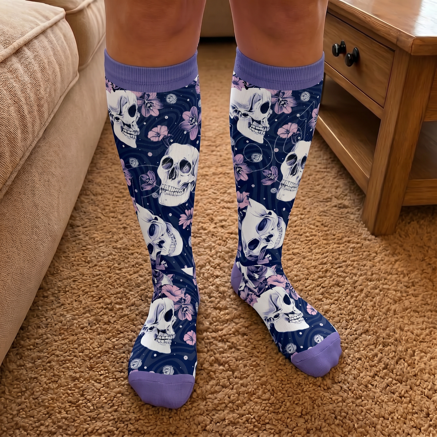 Plusock Plus Size Skull Series Compression Socks - image 3