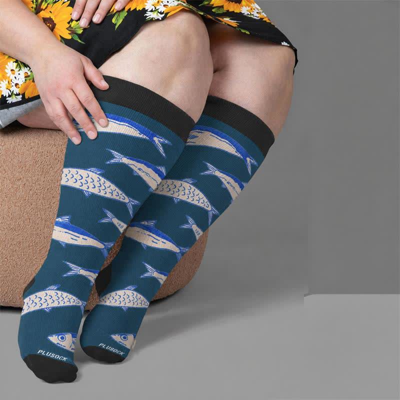Plusock Plus Size Ocean Cartoon Compression Socks - image 3