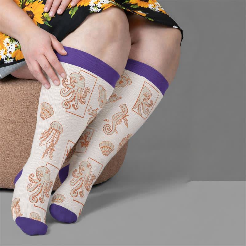 Plusock Plus Size Ocean Cartoon Compression Socks - image 2