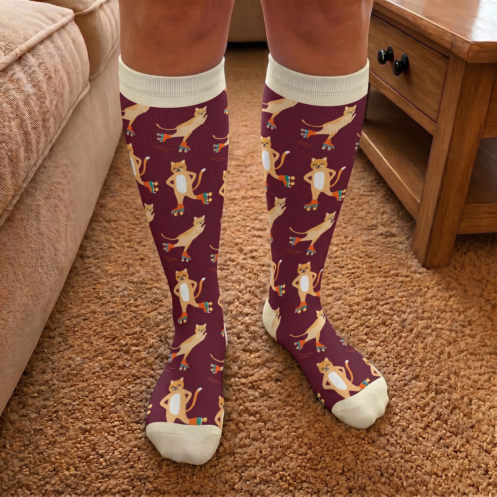Plusock Plus Size Moon Star Cat Compression Socks - image 3