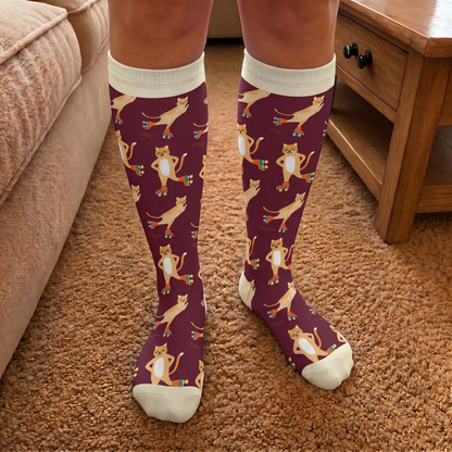 Plusock Plus Size Moon Star Cat Compression Socks - image 3