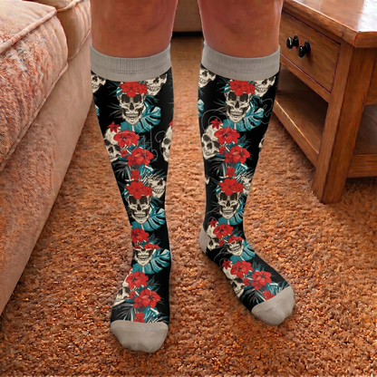 Plusock Plus Size Skull Compression Socks - image 2