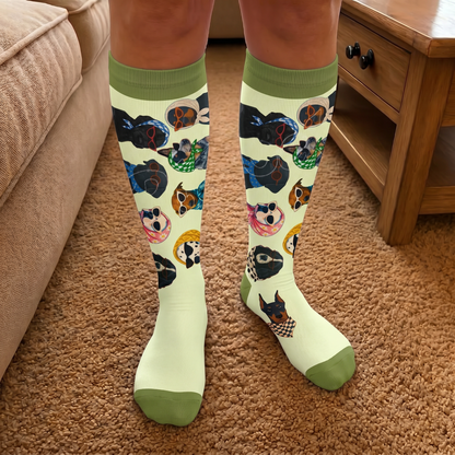 Plusock Plus Size Cute Dog Print Compression Socks - image 3