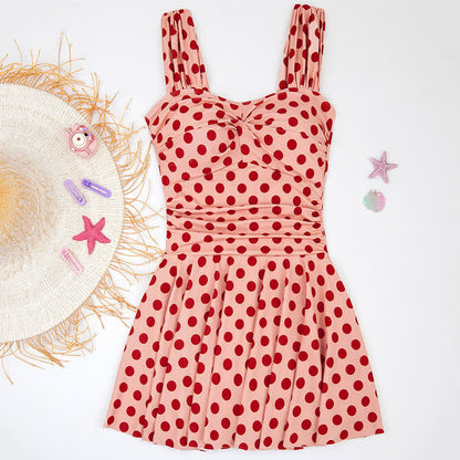 Plusock Blush Polka Dot Skirted Swimwear - image 5