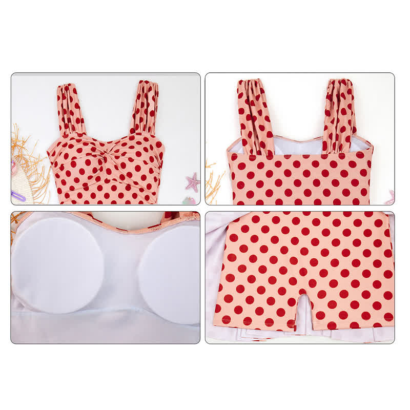 Plusock Blush Polka Dot Skirted Swimwear - image 7