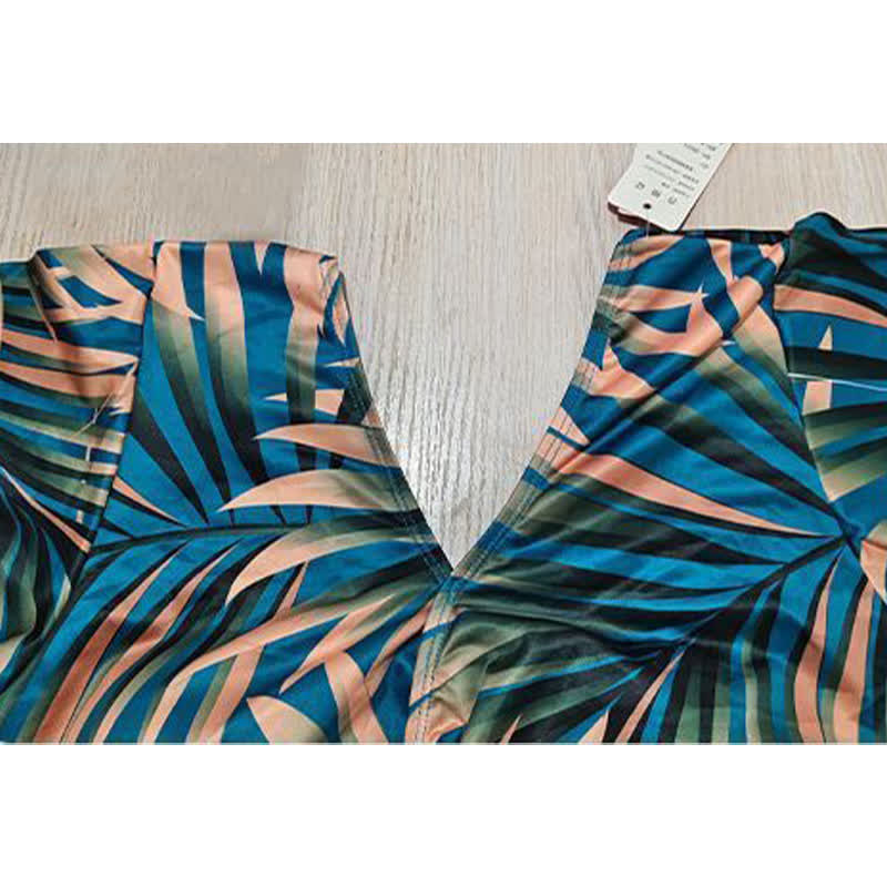 Plusock Tropical Leaf Wrap Swimwear - image 5