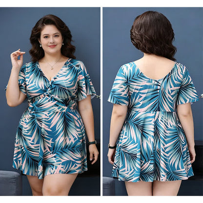 Plusock Tropical Leaf Wrap Swimwear - image 2