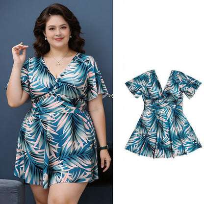 Plusock Tropical Leaf Wrap Swimwear - image 1